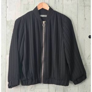 Sandro Ferrone Relaxed / Oversized Sheer Pleated Bomber Jacket Sz. S